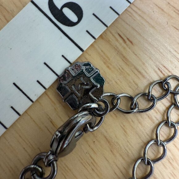 Vintage Monet Black Rhinestone Statement Necklace With Gunmetal Chain Adjustable - Picture 8 of 12